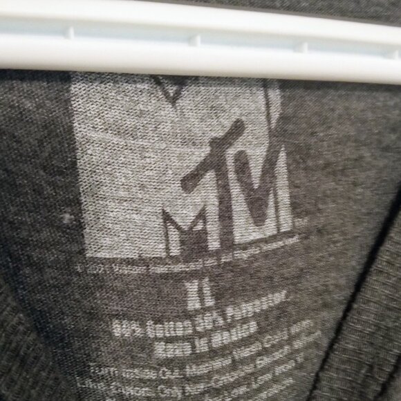 MTV Tie Dye Logo Long Sleeve Graphic Tee Dark Gray Shirt Size XL - Picture 4 of 4